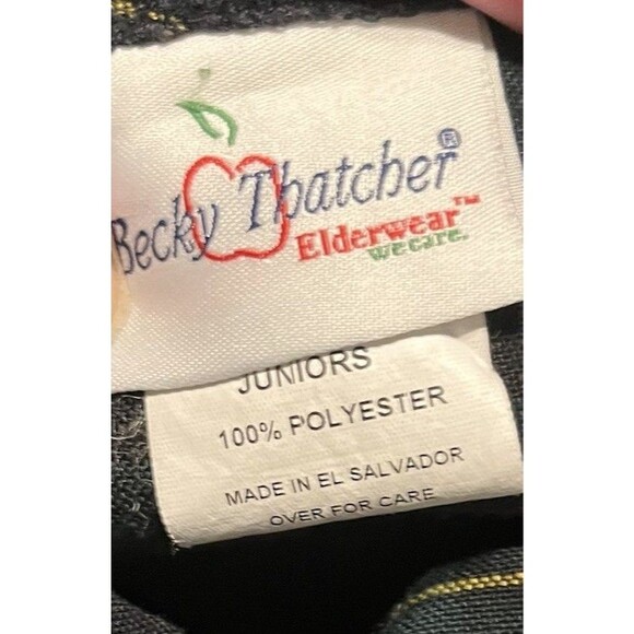 Becky Thatcher Uniform School Skirt Plaid Green Blue Pleats Juniors 7 Y2K Vibes - Picture 3 of 7